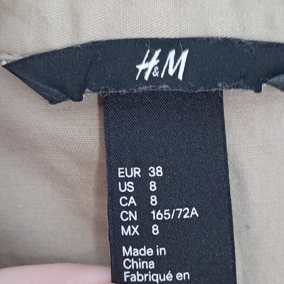 H&M Boiler Suit Womens 8 Beige Coverall Jumpsuit Utility Relaxed Gorpcore - Picture 5 of 10